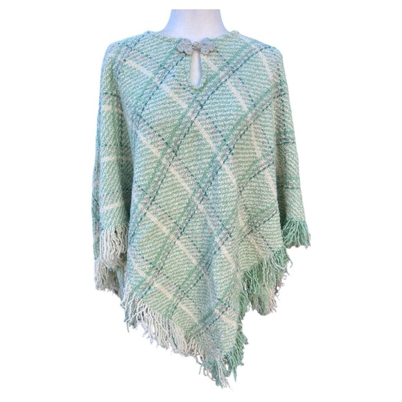 Boyne Valley Weavers Sweaters - Boyne Valley Weavers Fair Isle Poncho O/S BohPlaid Wool Alpaca Heritage Irish‎